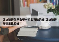 区块链开发平台哪一家公司做的好[区块链开发哪里比较好]