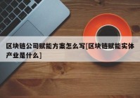 区块链公司赋能方案怎么写[区块链赋能实体产业是什么]